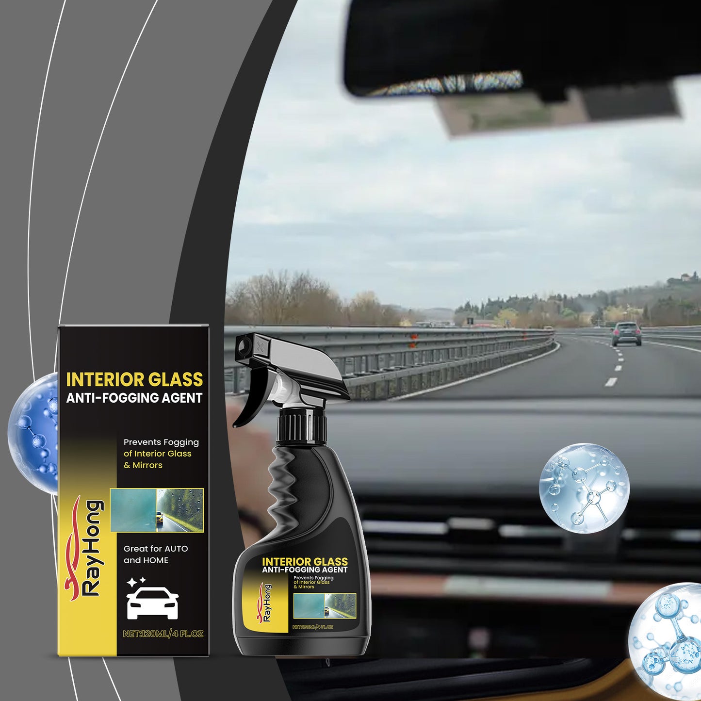 Premium Car Antifogging Agent and Glass Cleaner